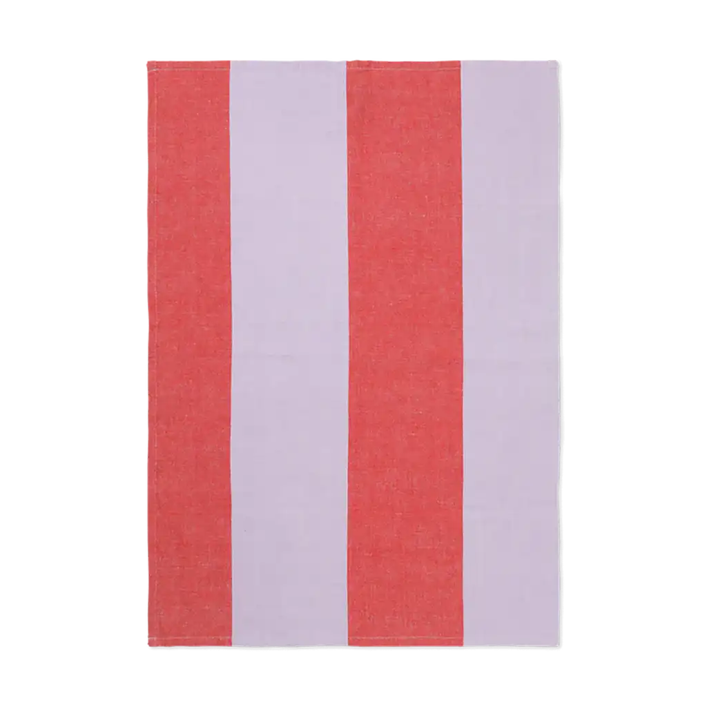 Hale Tea Towel - Red/Lilac