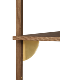 Sector Shelf - Triple - Wide - Smoked Oak/Brass