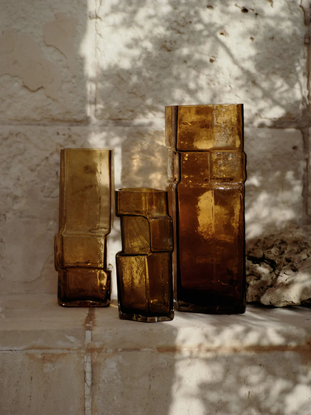 Muro Vase - H30 - Recycled Amber