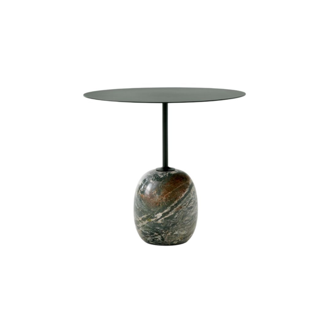 Lato Side Table LN9 Oval - Deep Green & Verde Alpi Marble