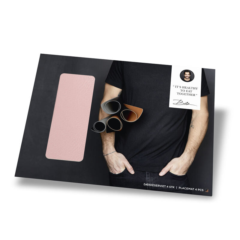 Bitz Set of 4 Reversible Placemats Grey/Light Pink (set of 4)