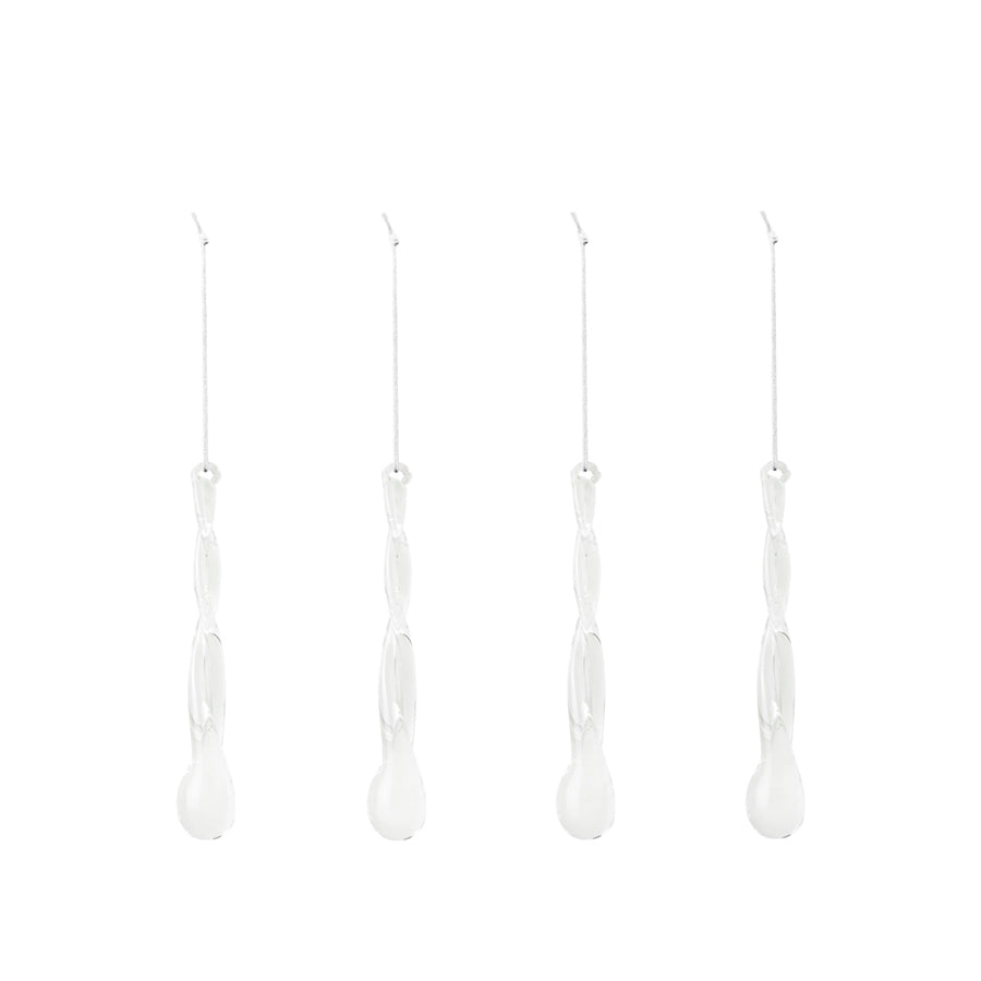 Ornamente Tear - Sticla transparenta, Set de 4