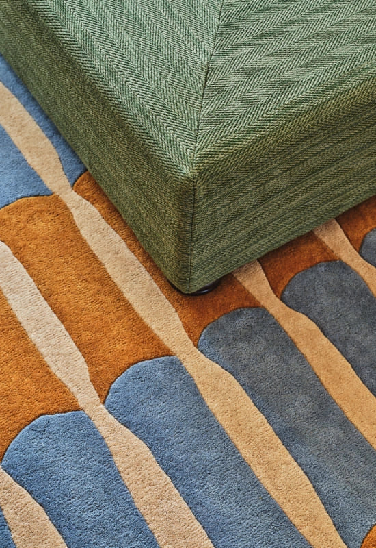 Alice Crawley Bamboo Forest Wool Rug - Blue
