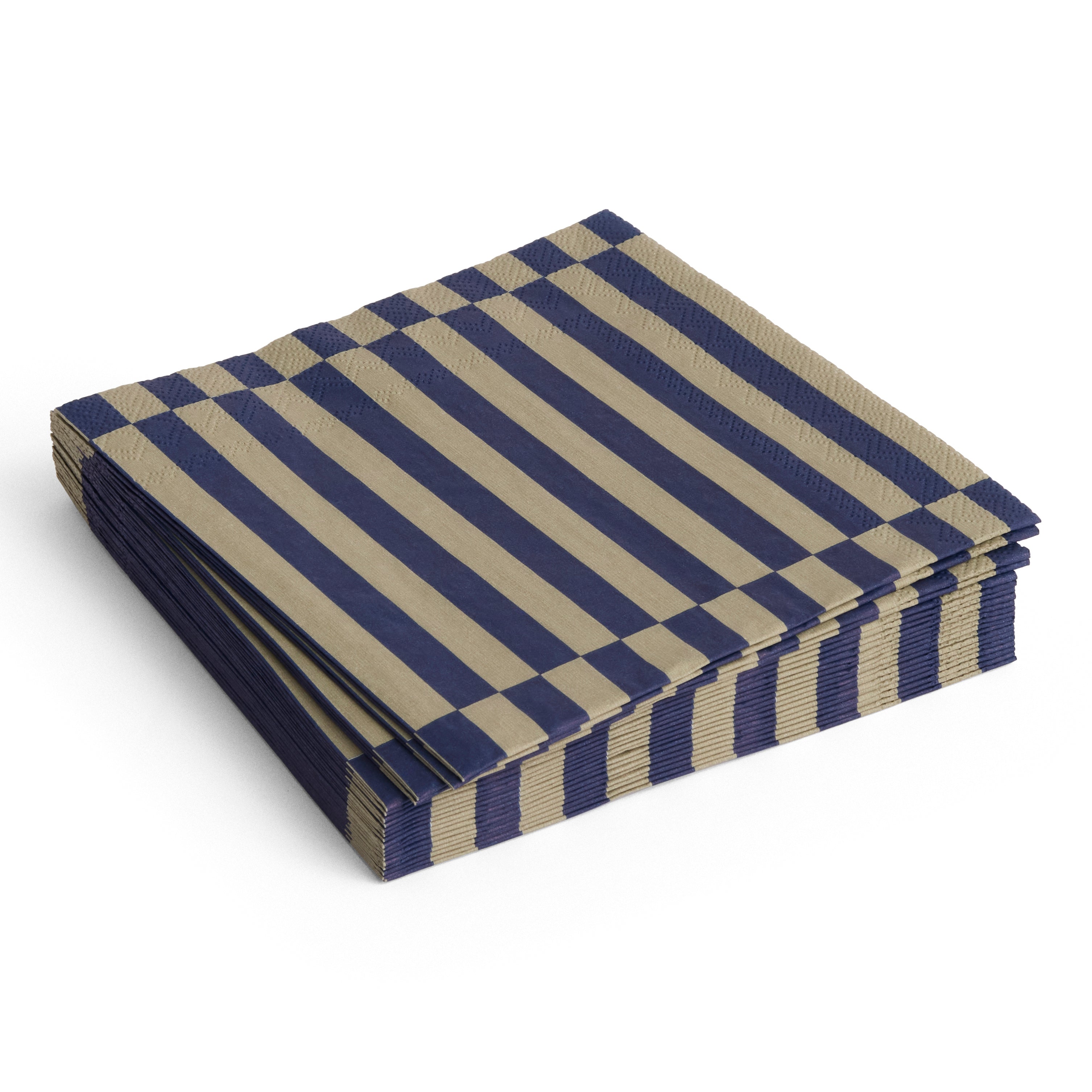 Pattern Napkins - Set of 20 - Dark blue and dark sand pillar stripe