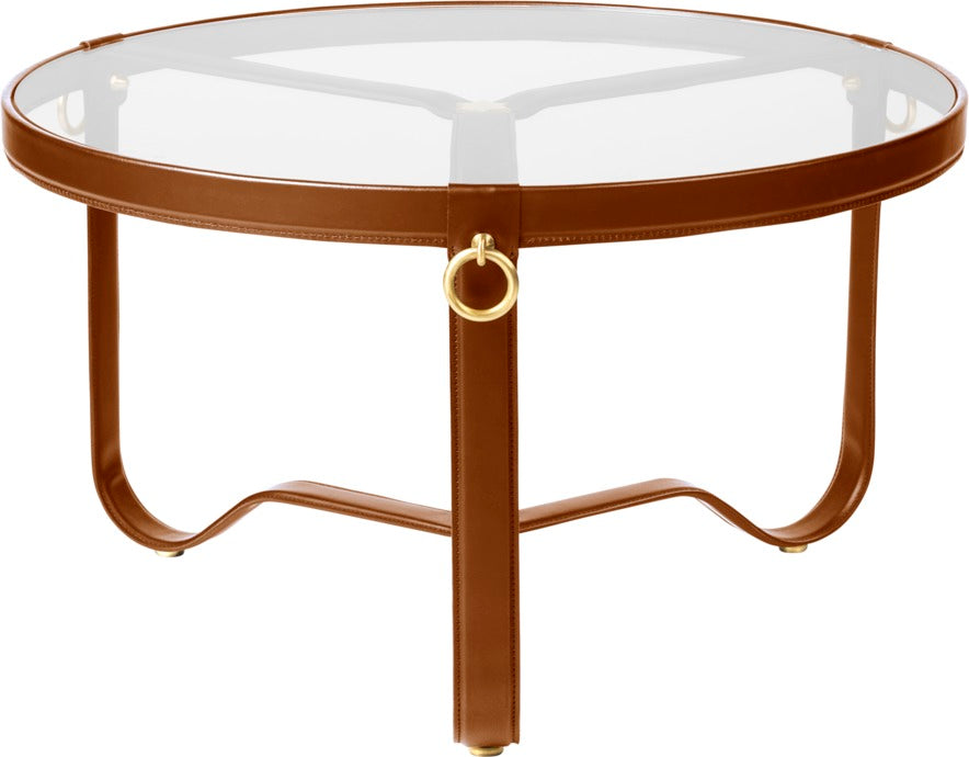 Adnet Coffee Table - Tan Leather