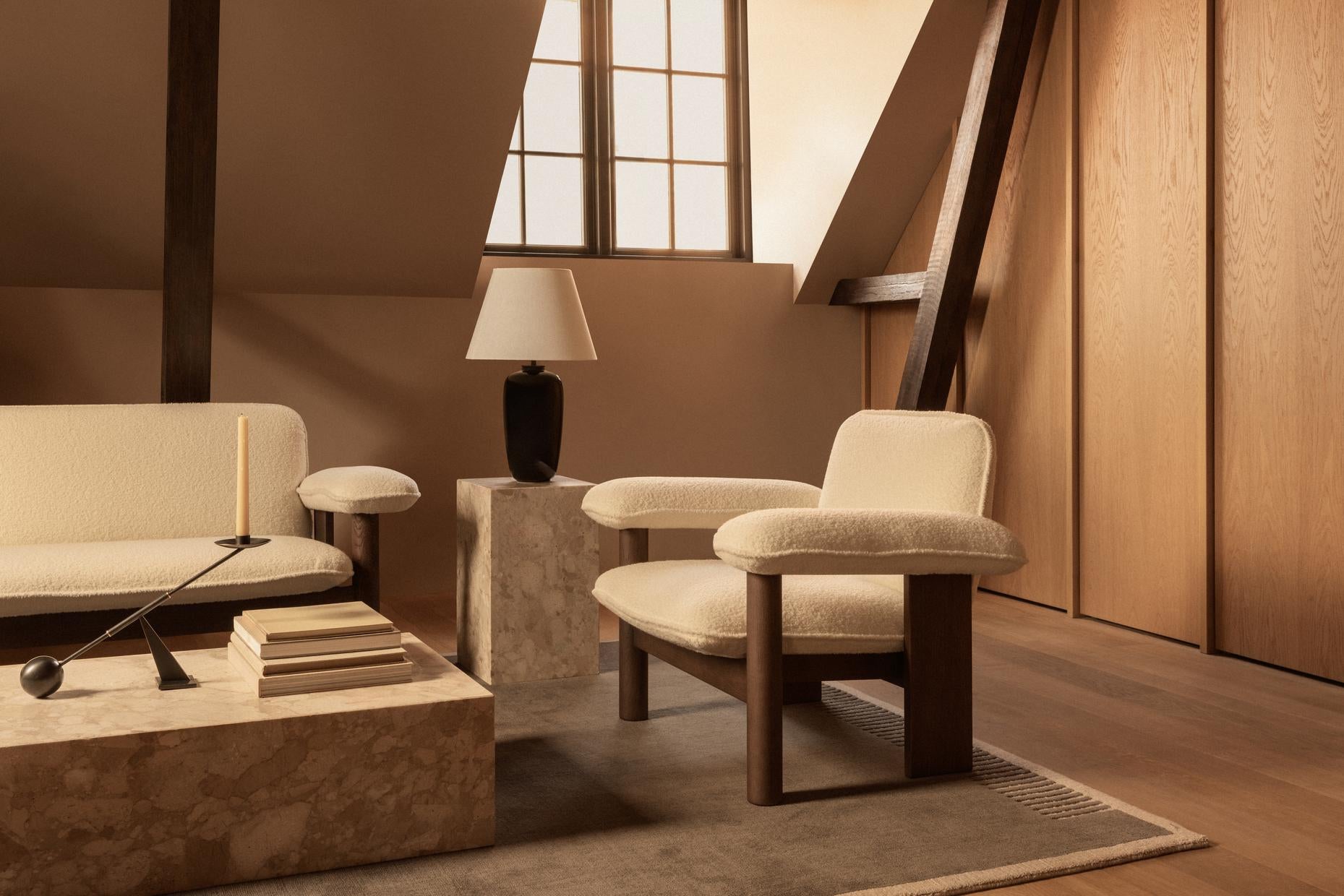 Brasilia Lounge Chair - Dark Stained Oak - Low Back