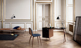 GUBI 3D Dining Chair Front Upholstered - Wood Base, Wood Shell