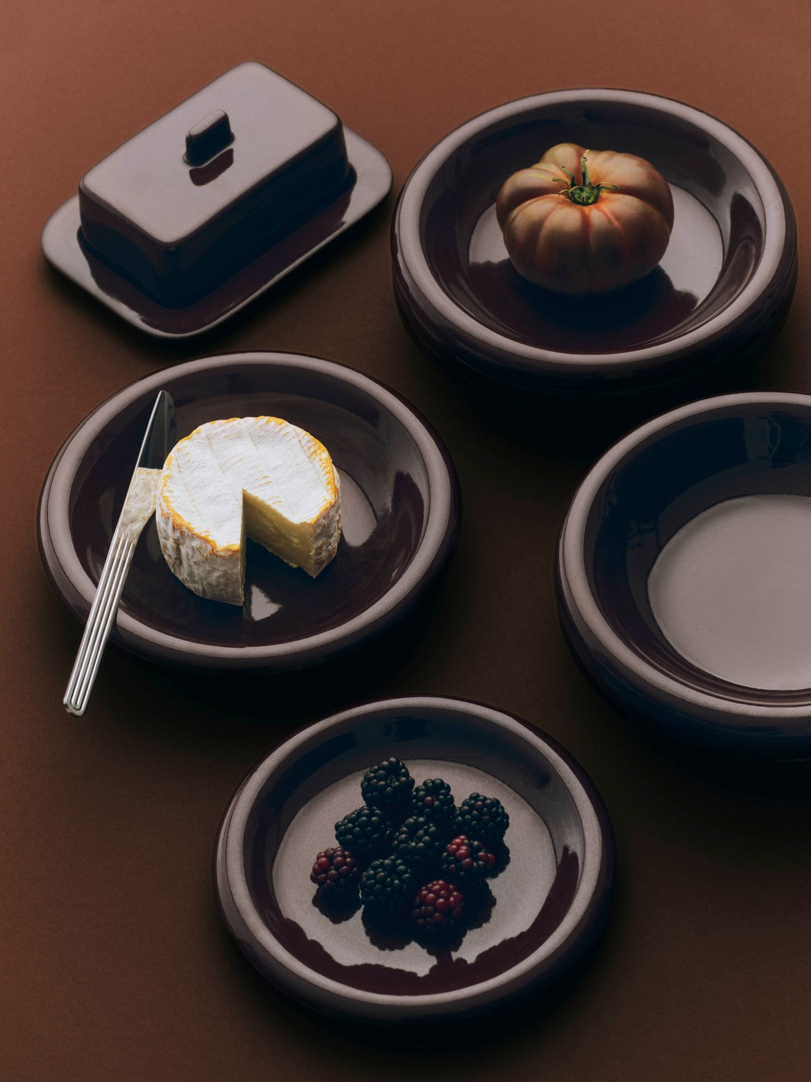 Barro Butter Dish - Burgundy