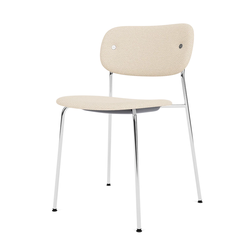 Co Dining Chair fully upholstered, Chrome Legs