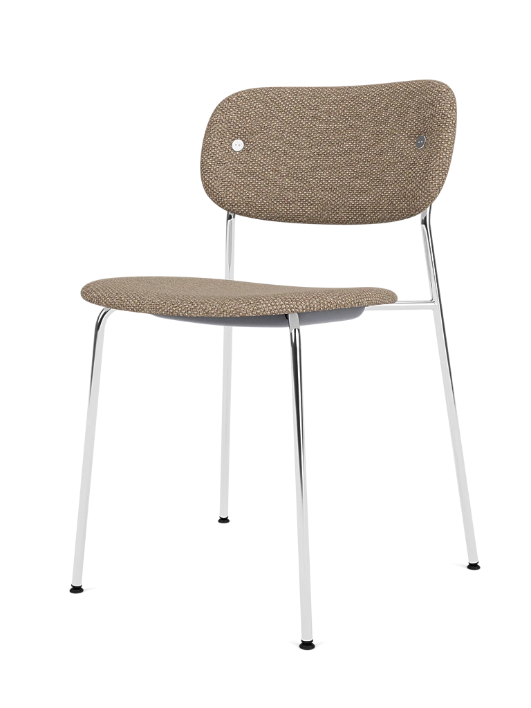 Co Dining Chair fully upholstered, Chrome Legs