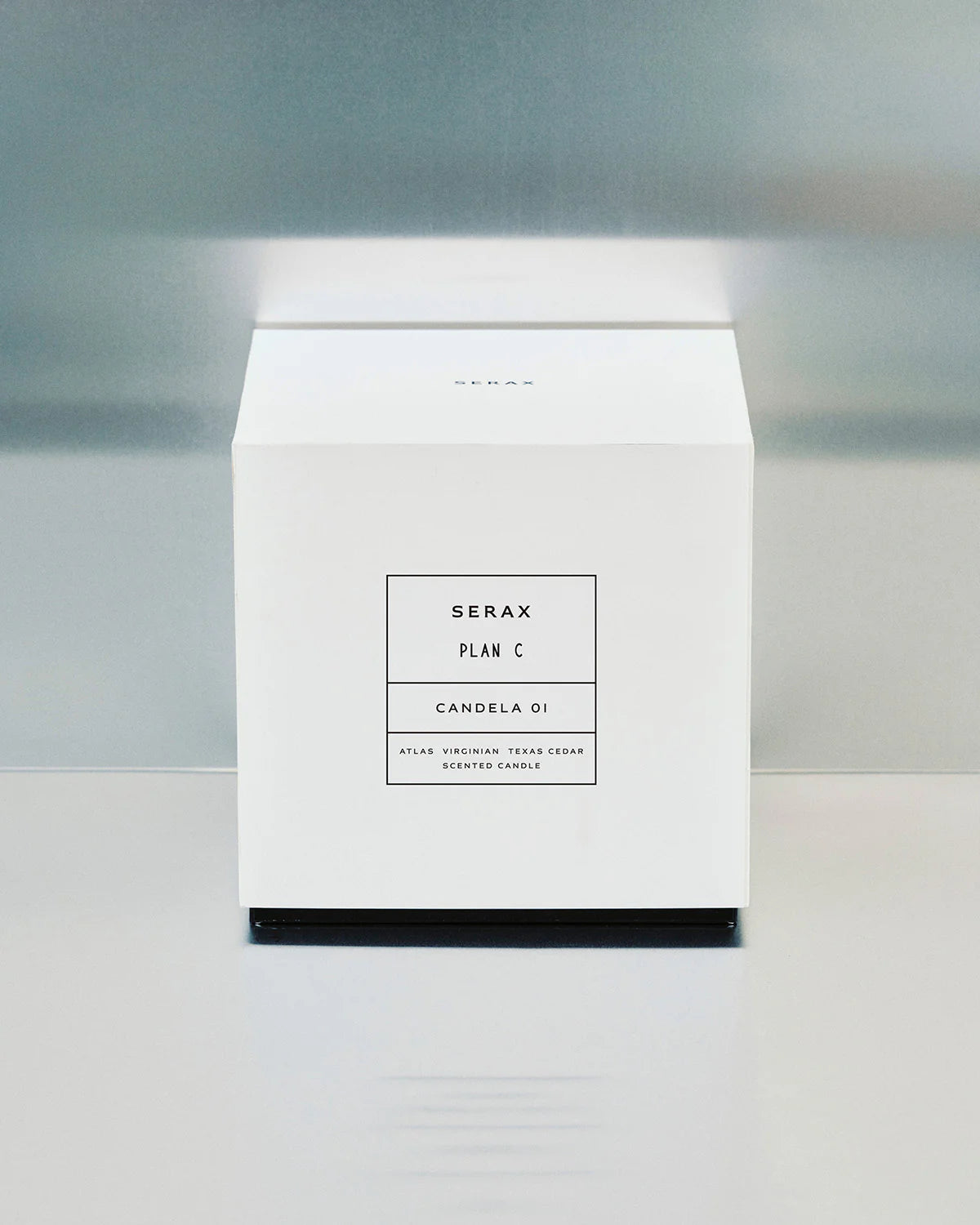 Scented candle S blue - black Candela 01