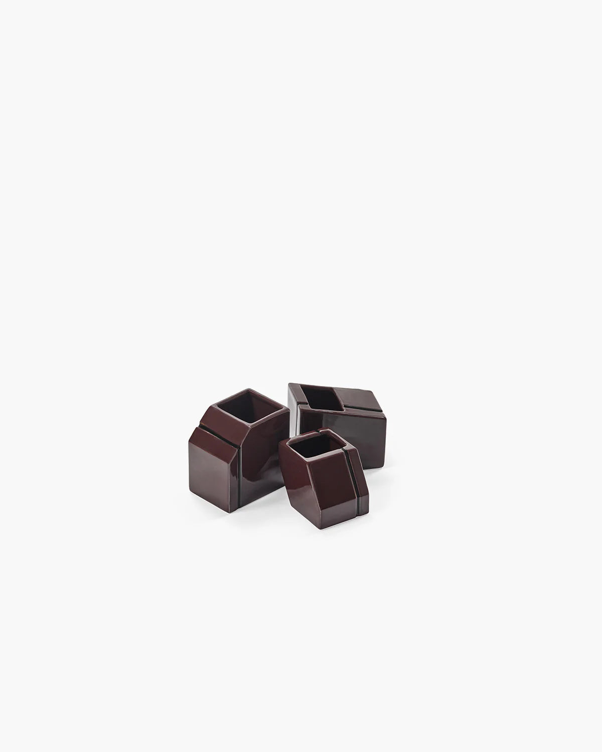 Vase mini ass/3 Silos - Burgundy
