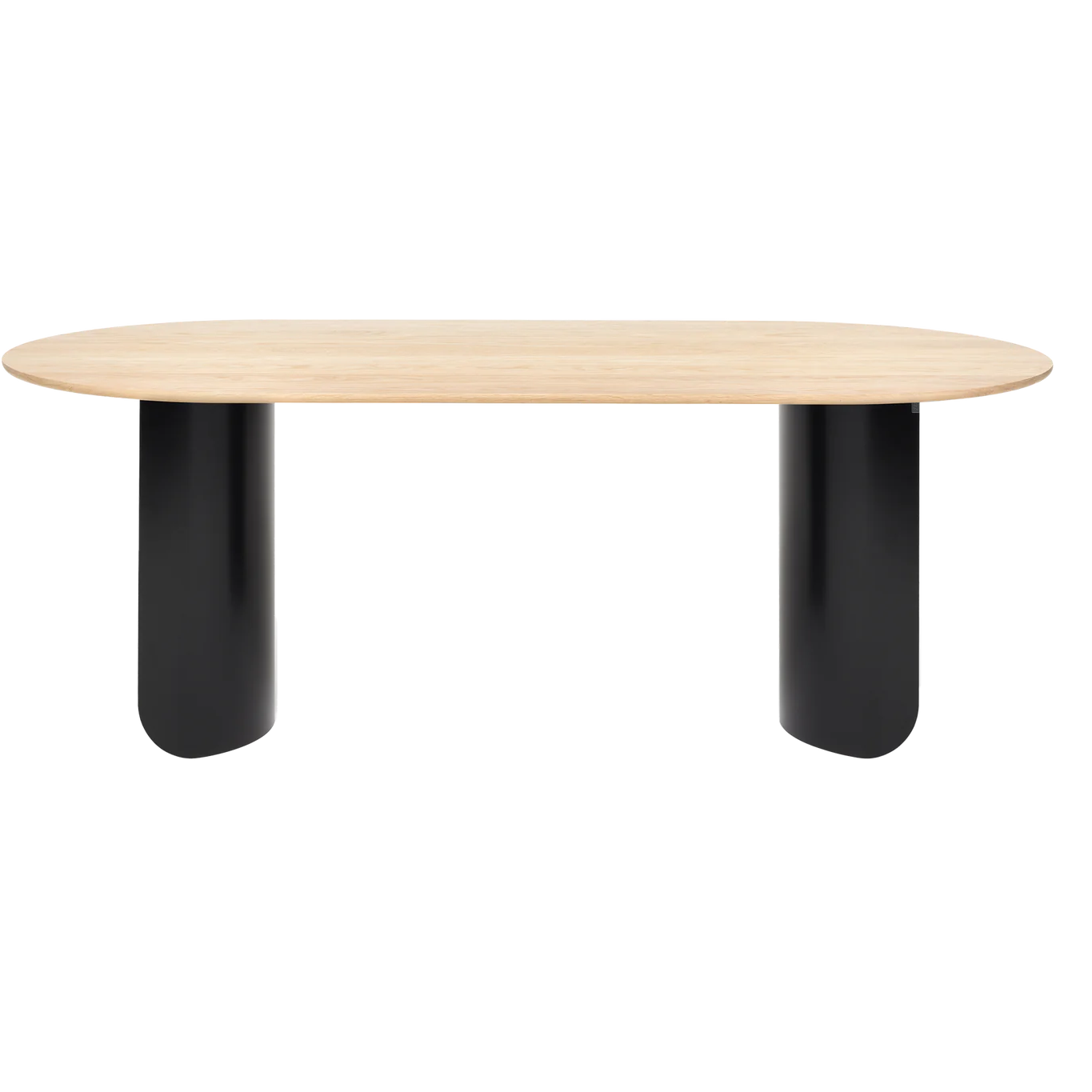 Plateau Dining Table Oval - Oak Top, Black Frame