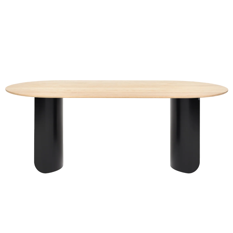 Plateau Dining Table Oval - Sand Top, Black Frame