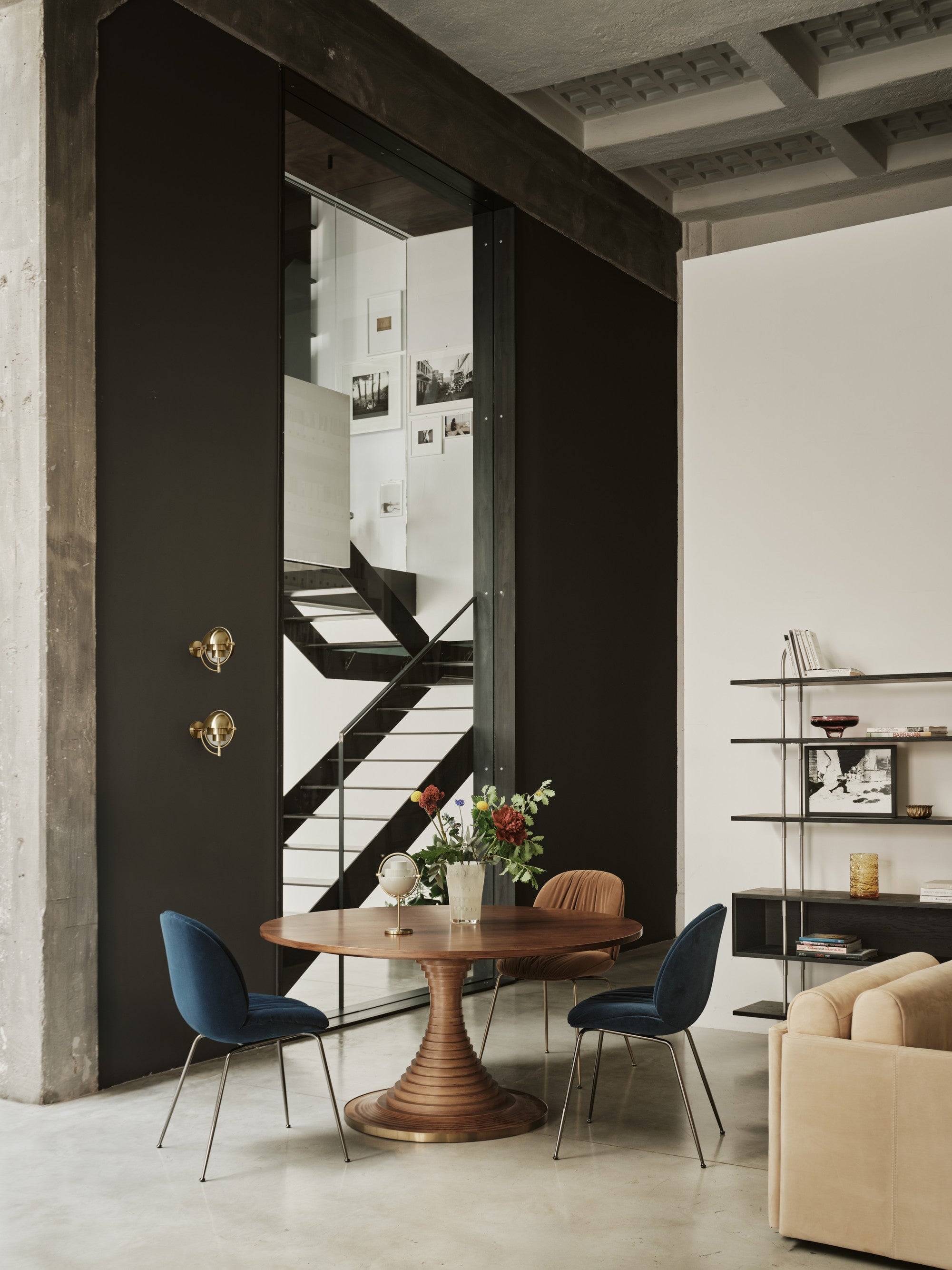 Beetle Soft Dining Chair - Fully Upholstered, Conic base
