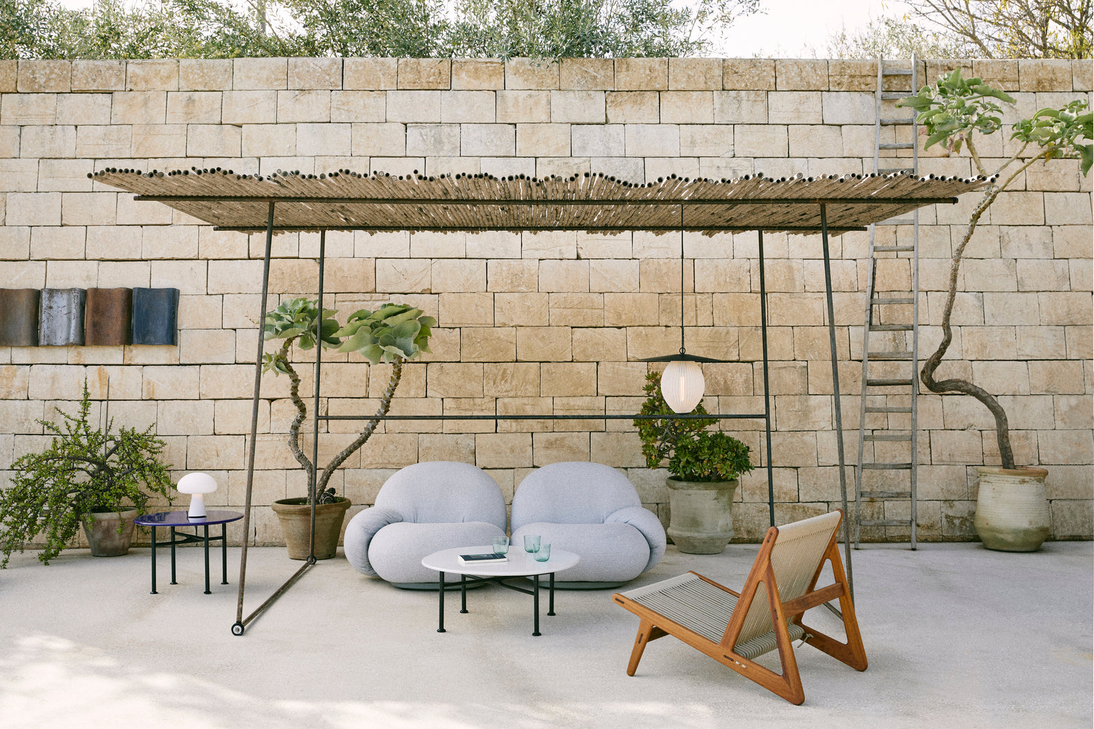 Satellite Outdoor Pendant - Cream White Semi Matt