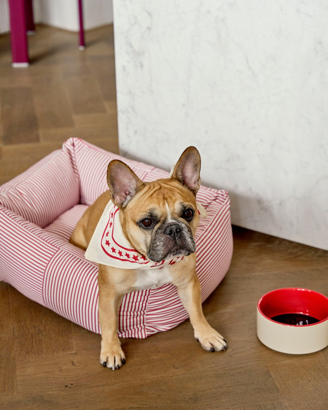 HAY Dogs Bed Zip - Red and white stripe