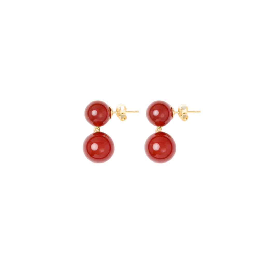 The Hannah Earrings - Red Carnelian
