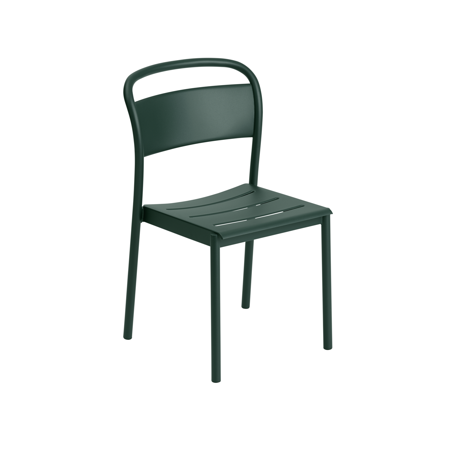 Linear Steel Side Chair - Dark Green