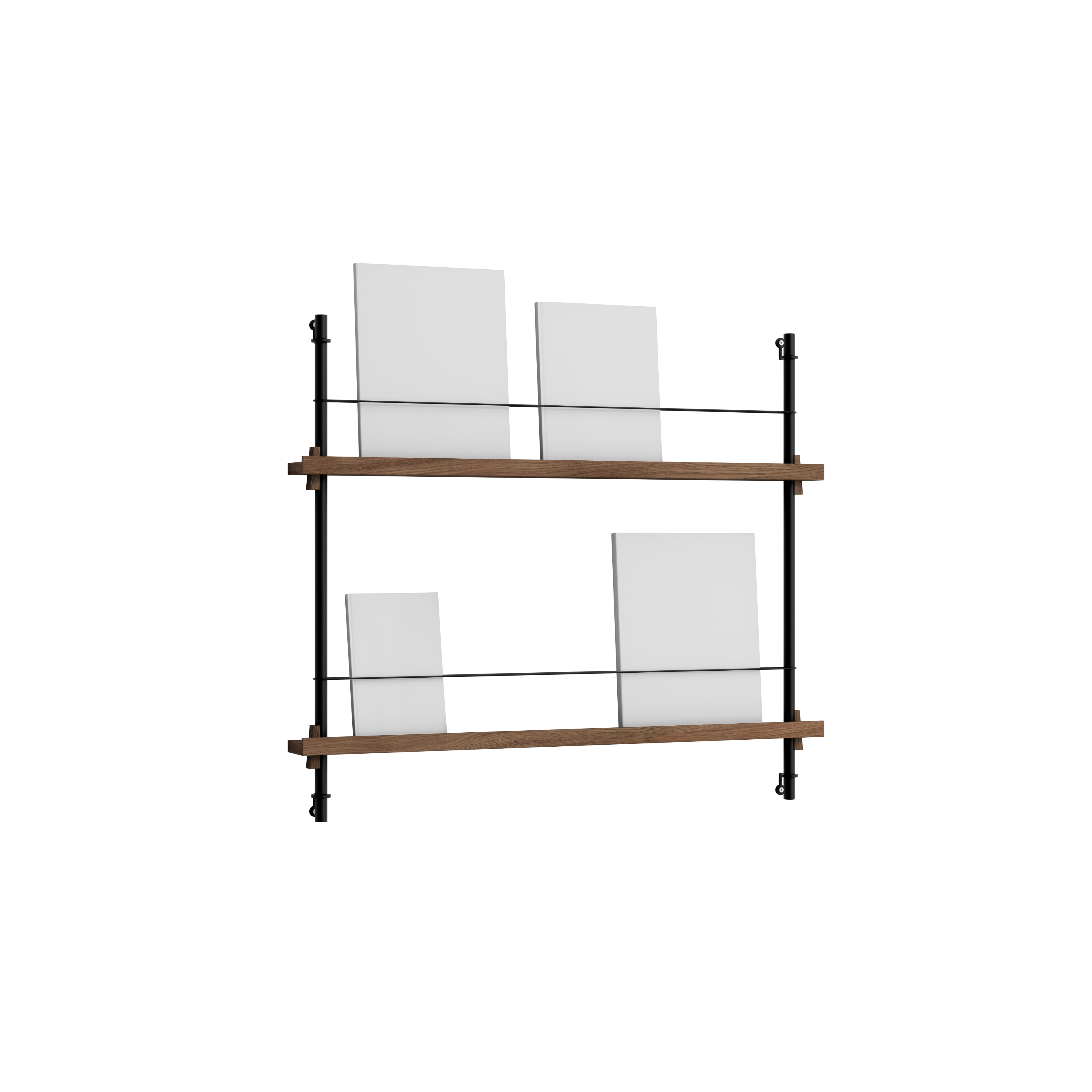 Magazine Shelving – Smoked-Oak/Black- MS.65.1