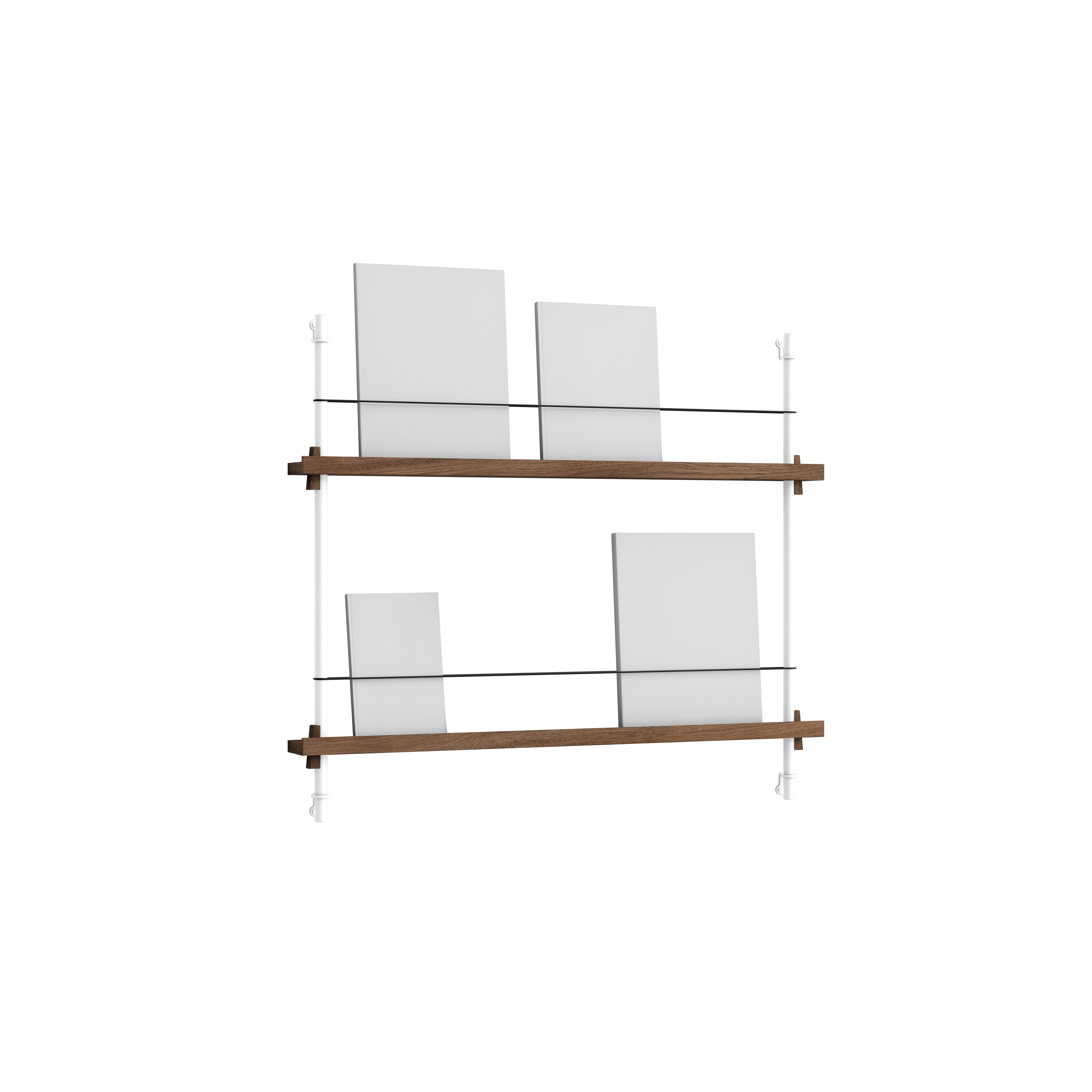 Magazine Shelving – Smoked-Oak/White - MS.65.1