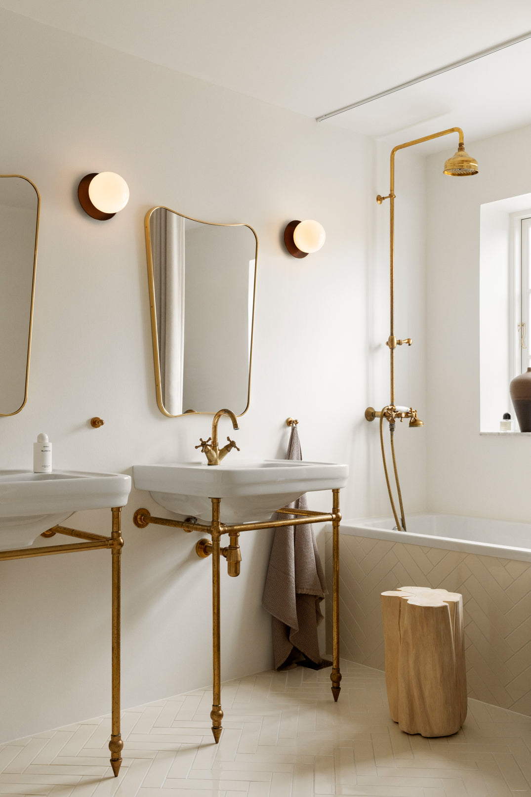 Wall / Ceiling Lamp Liila 1 - Dark Bronze - Opal White
