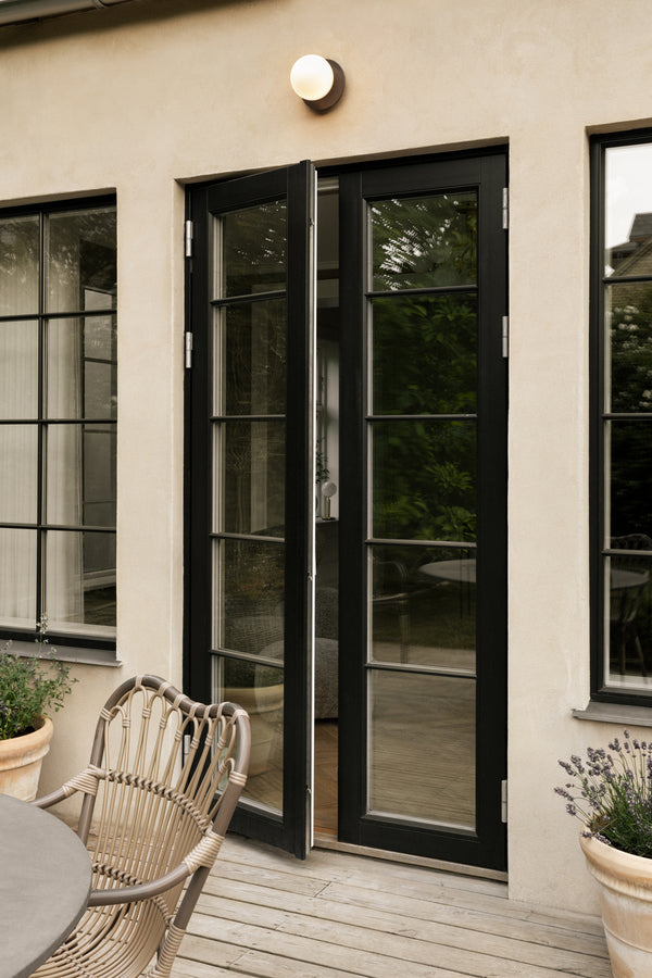 Outdoor Wall / Ceiling Lamp Liila 1 - Dark Bronze - Opal White