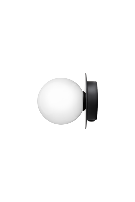 Wall / Ceiling Lamp Liila 1 - Black - Opal White