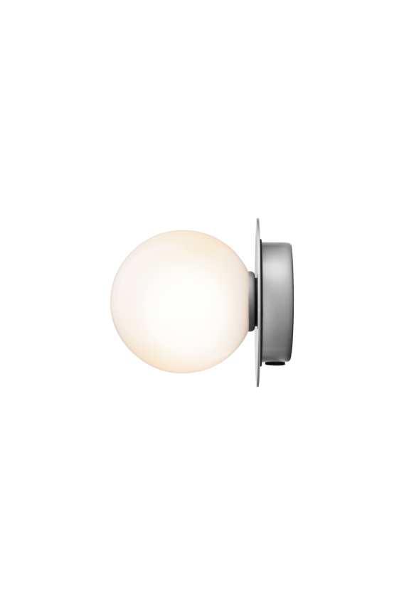 Wall / Ceiling Lamp Liila 1 - Light Silver - Opal White
