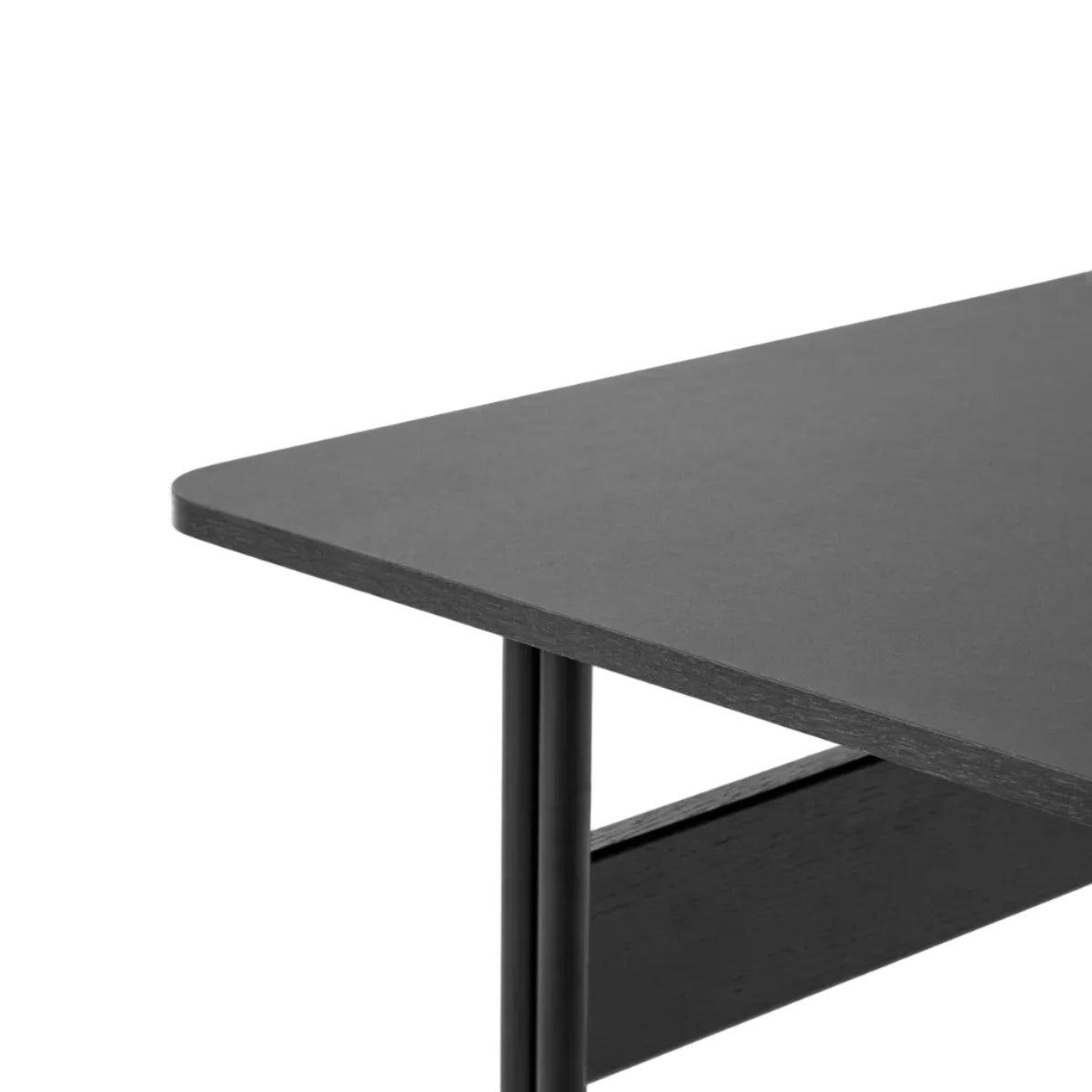 Pavilion Desk AV16 - Black Linoleum & Black lacquered oak