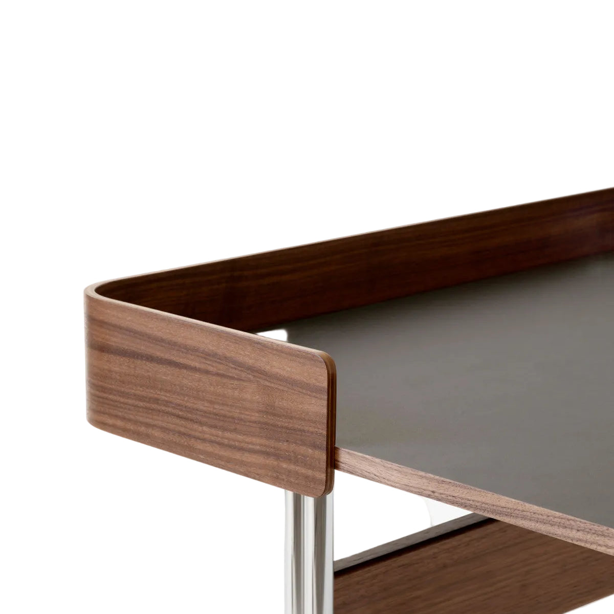 Pavilion Desk AV17 - Charcoal 4166 & Lacquered walnut