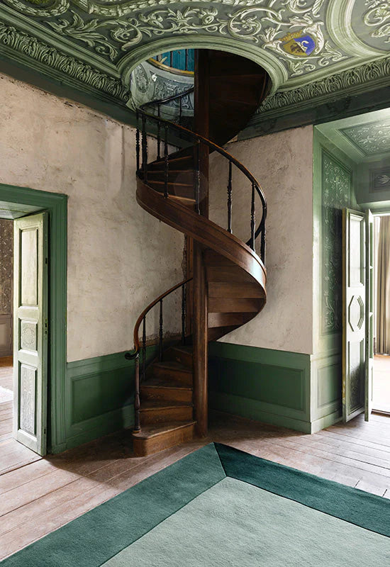 Teklan Box Wool Rug - Greens