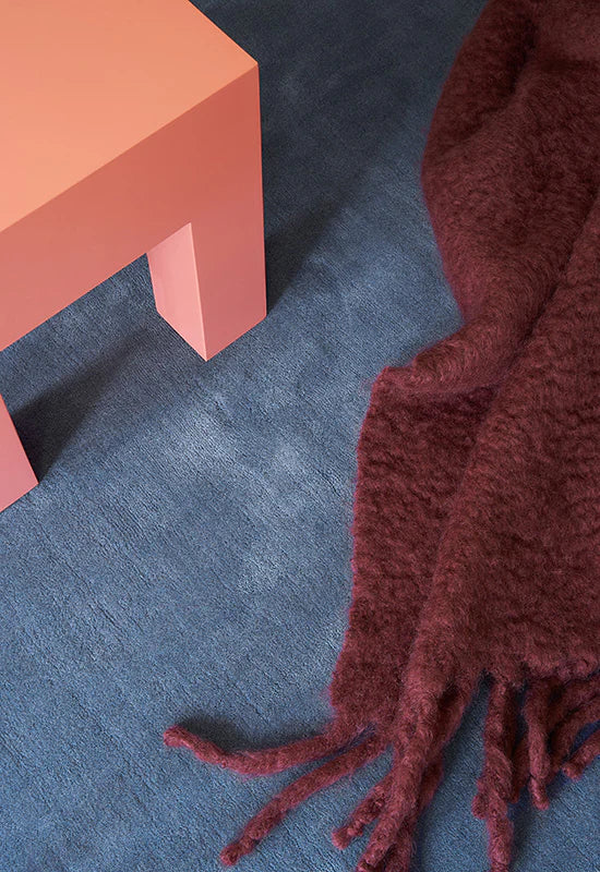 Solid Wool Rug - Cornflower Blue