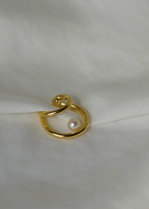 Double Pearl Ear Cuff