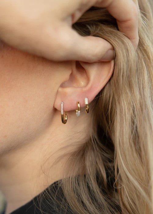 Pavé Staple Hoop