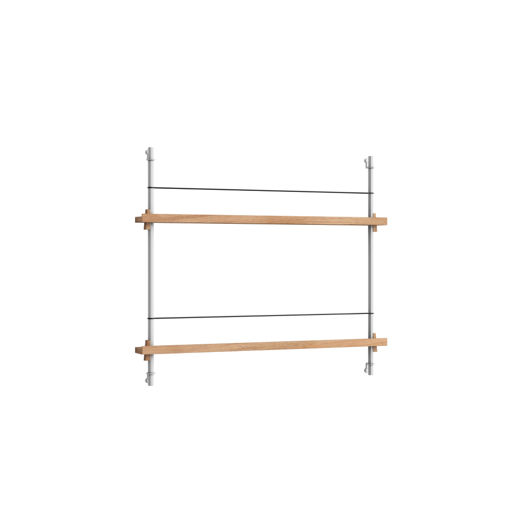 Magazine Shelving – Oak/Stainless-Steel- MS.65.1