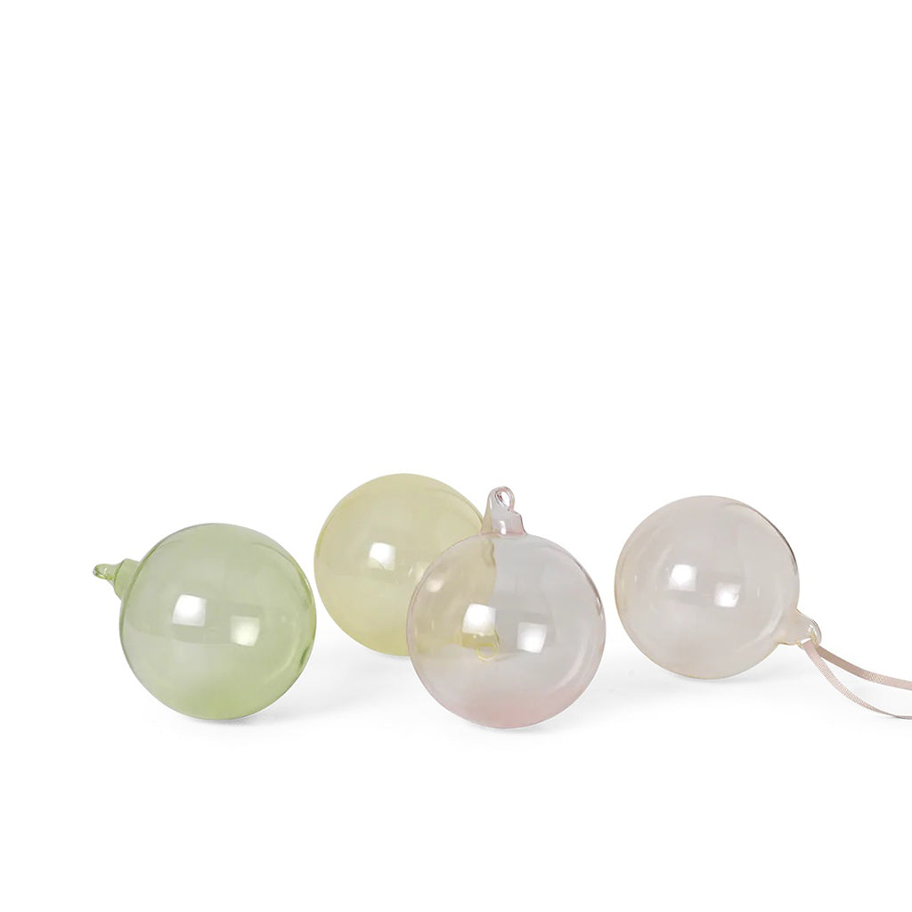 Glass Baubles - L - Set of 4 - Mixed Light