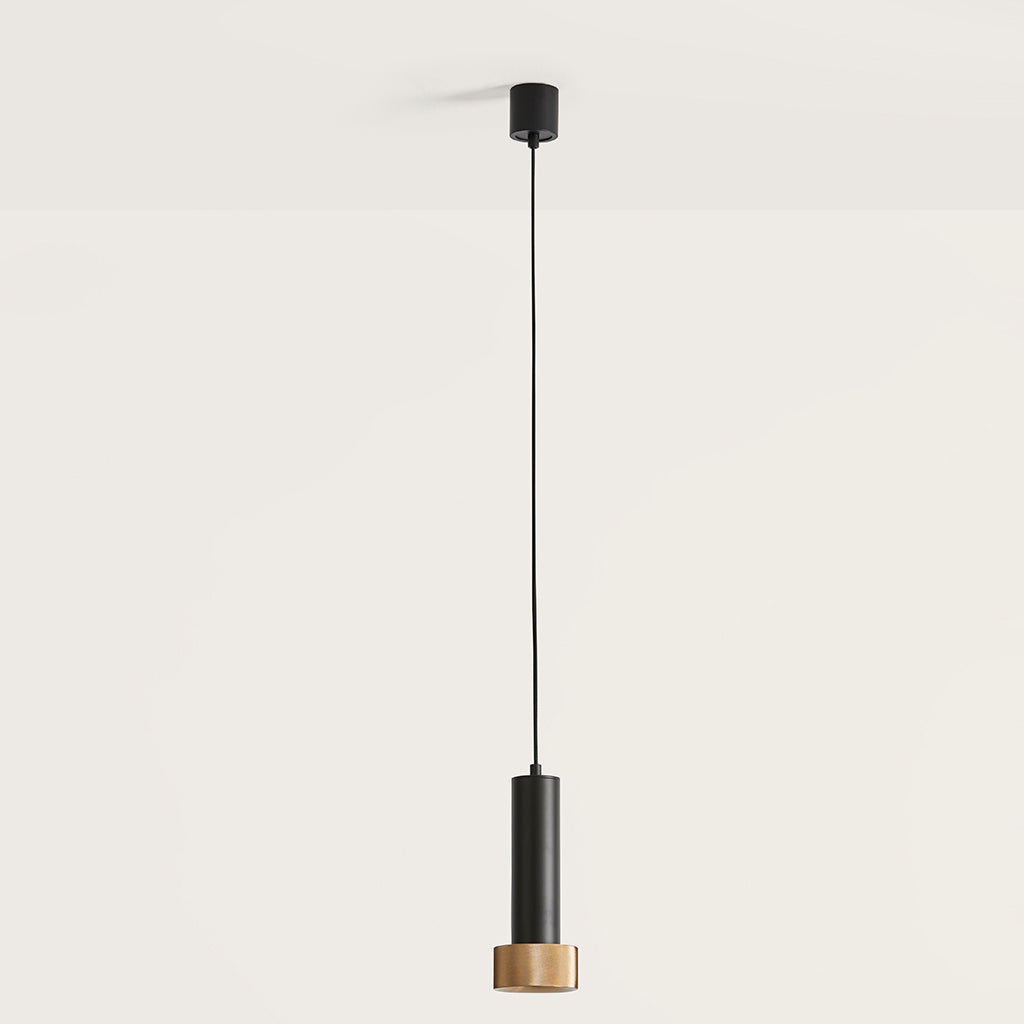 Focus Pendant Lamp - Matt Black / Aged Gold