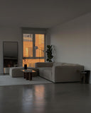Androgyne Lounge Table, Dark stained oak / Kunis breccia sand