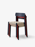 Betty TK1 Stackable chair - Black w. natural linen