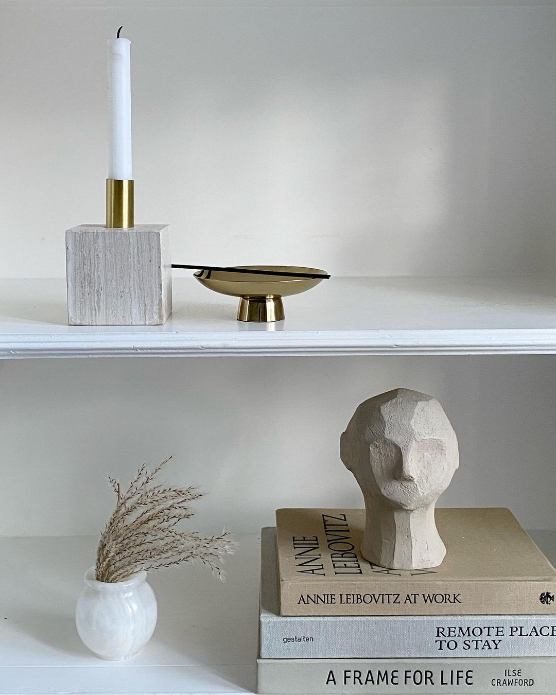 Block Candle Holder - Light Fossil