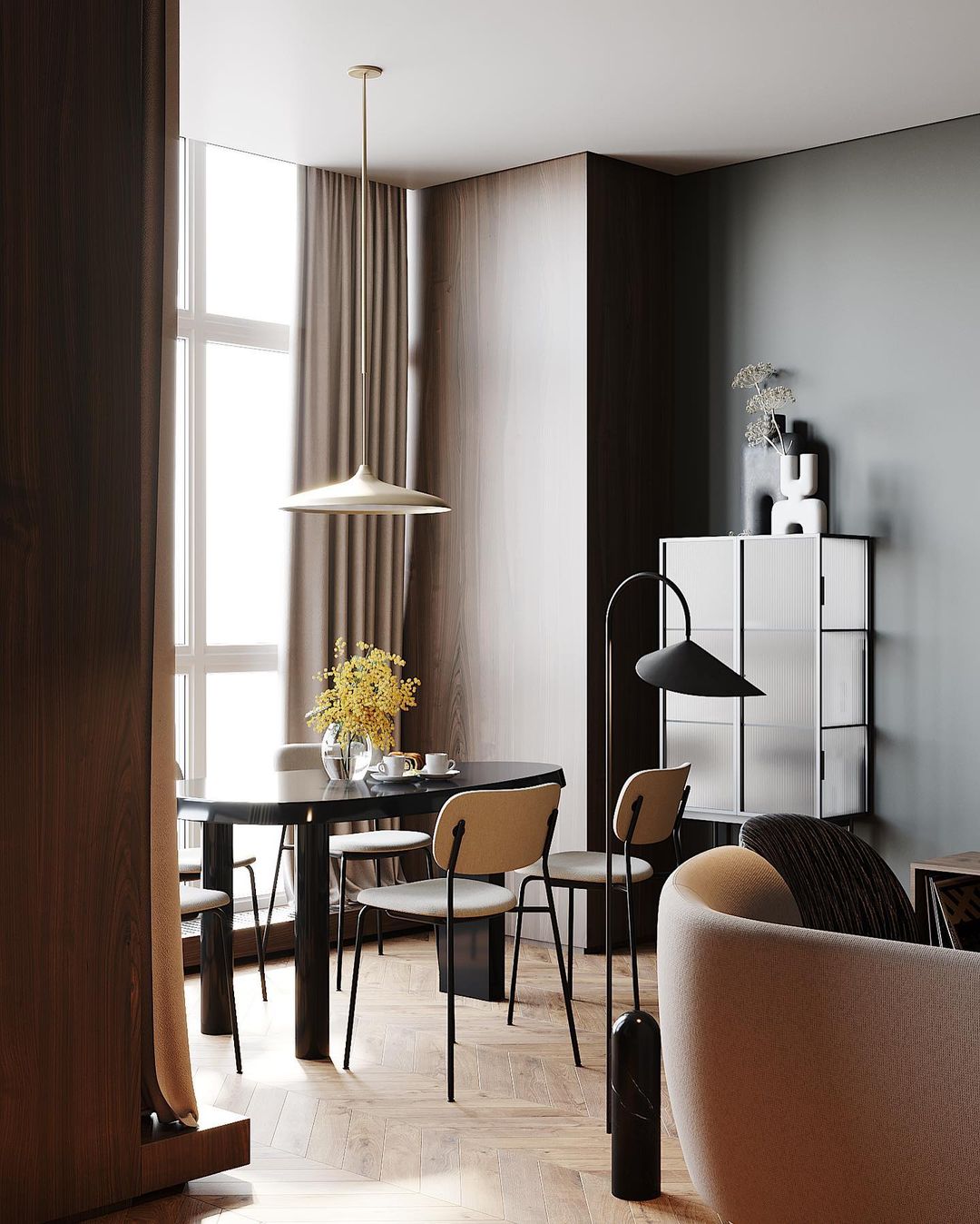 Circular Pendant - Brushed Bronze