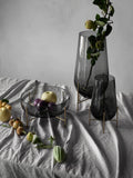 Échasse Vase Small - Brass, Green smoked glass