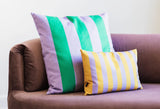 Pernă Stripes L - Verde/ mov
