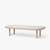 Fly Lounge Table SC5, Long - White Oiled Oak w. honed Bianco Carrara marble