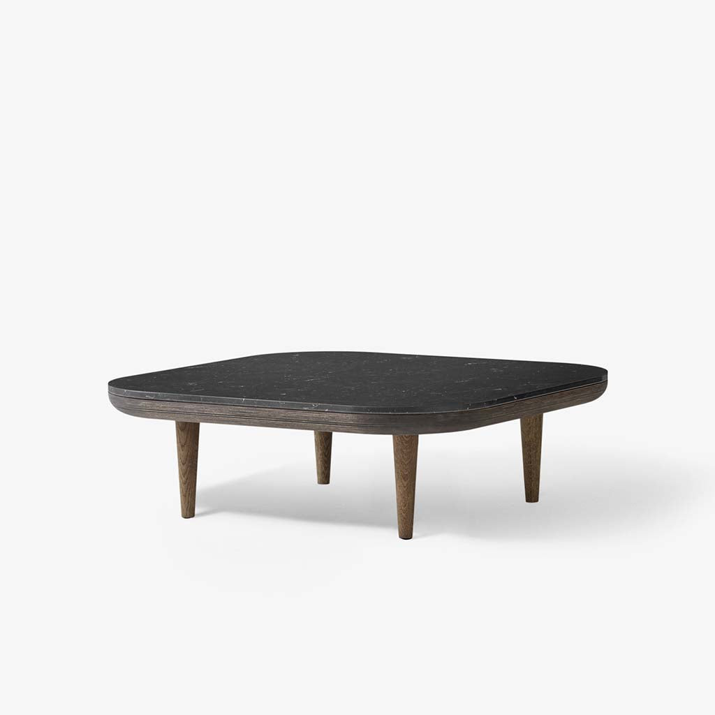 Fly Lounge Table SC4, Small - Smoked Oiled Oak w. honed Nero Marquina marble