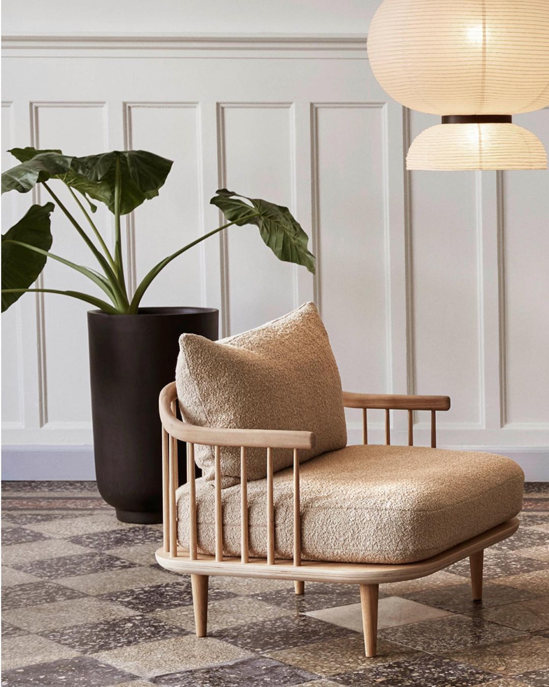 Fly Lounge Chair SC10 - White Oiled Oak w. Hot Madison 094