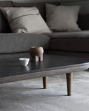 Fly Lounge Table SC5, Long - Smoked Oiled Oak w. honed Nero Marquina marble