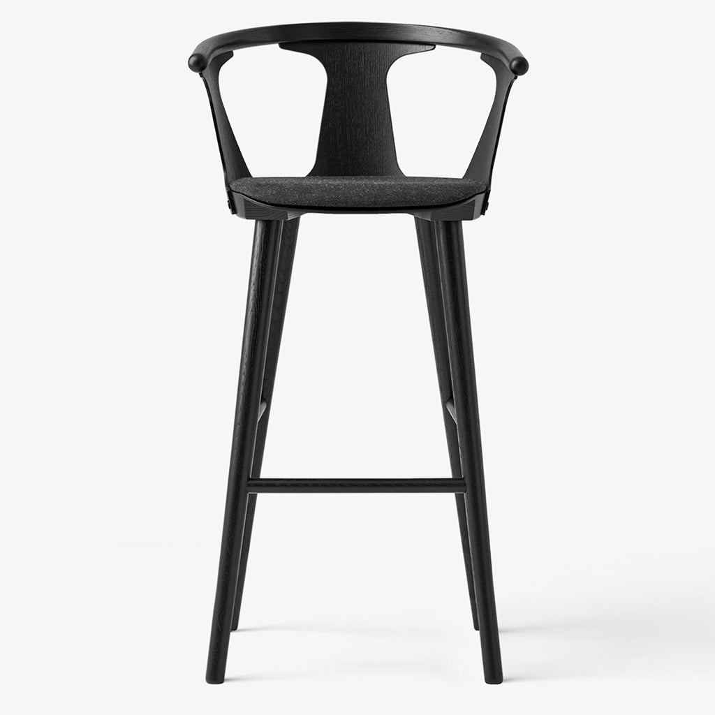 In Between SK10 Bar Stool - Black Laquered Oak, upholstered