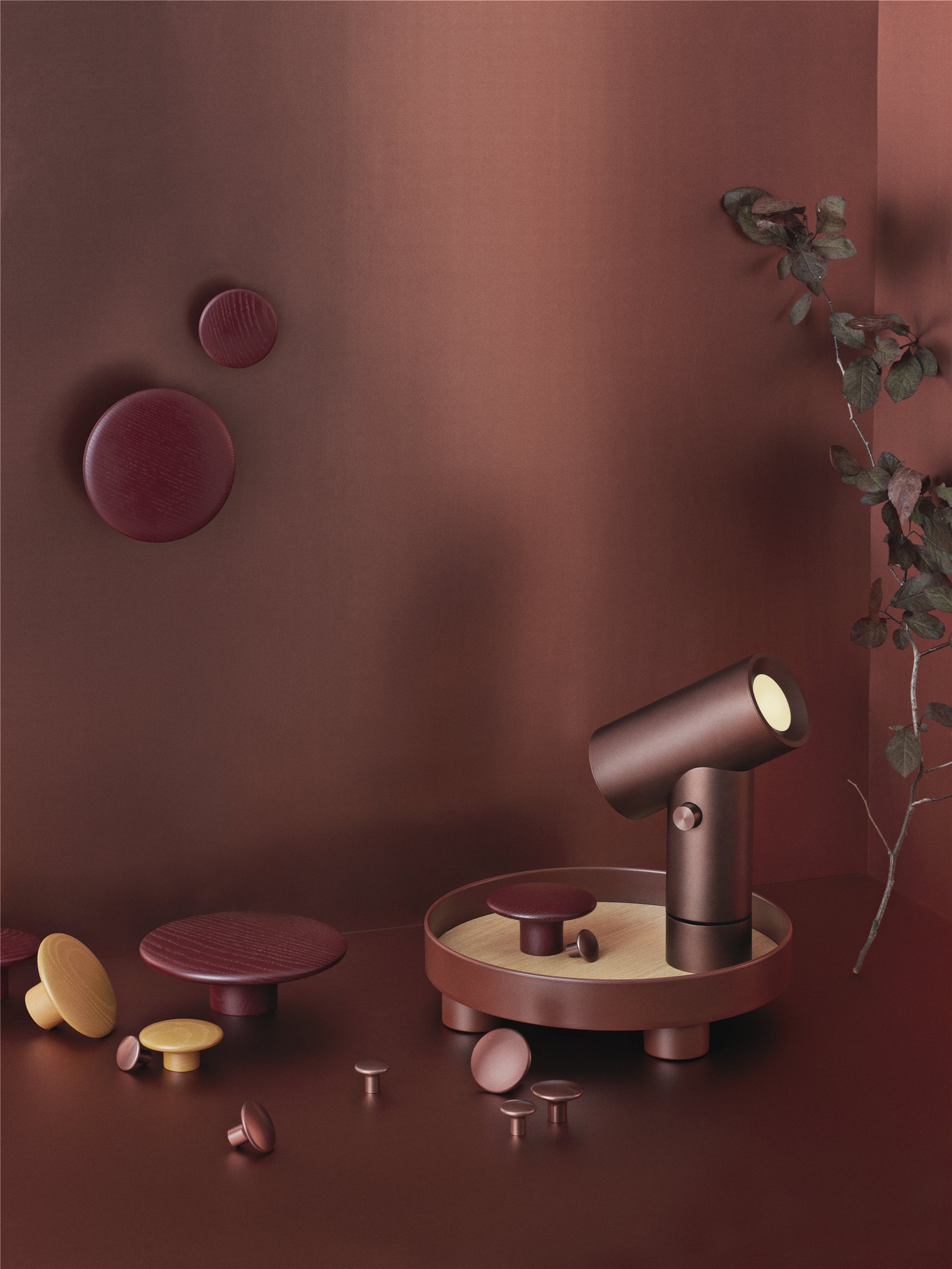 Dots Wood - Burgundy